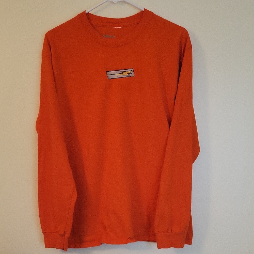 Mens MrBeast Orange Long Sleeve TShirt Large
